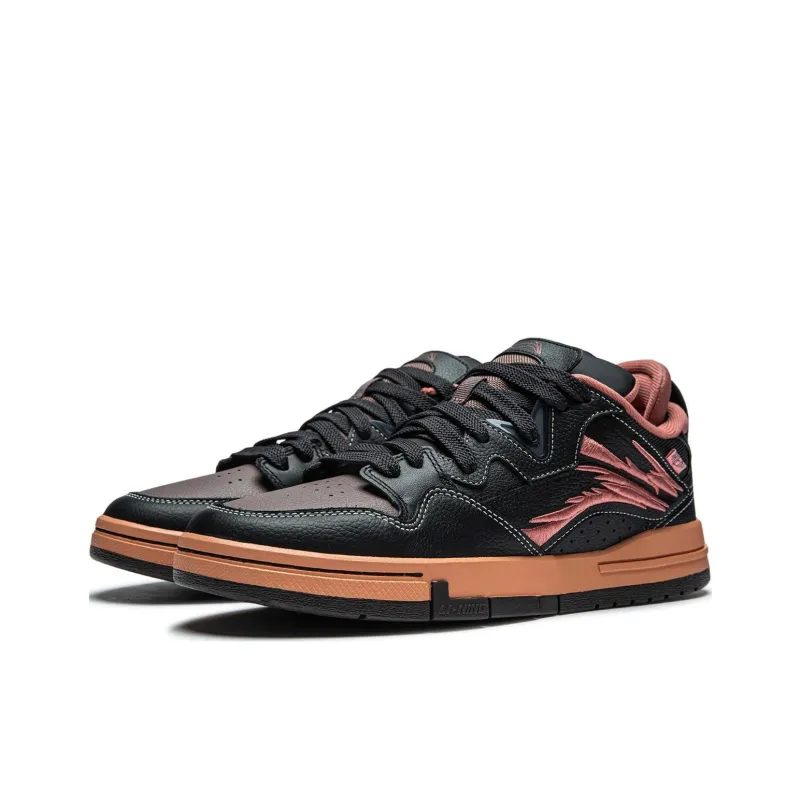LiNing Slip-Resistant Cushioning Low-Top Skateboard Shoes Men's Black-2