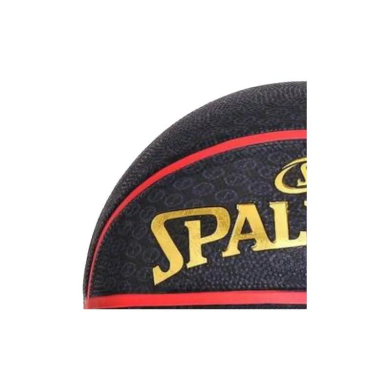 SPALDING Size 7 Indoor Outdoor Universal Basketball Rubber Black Red Gold-1