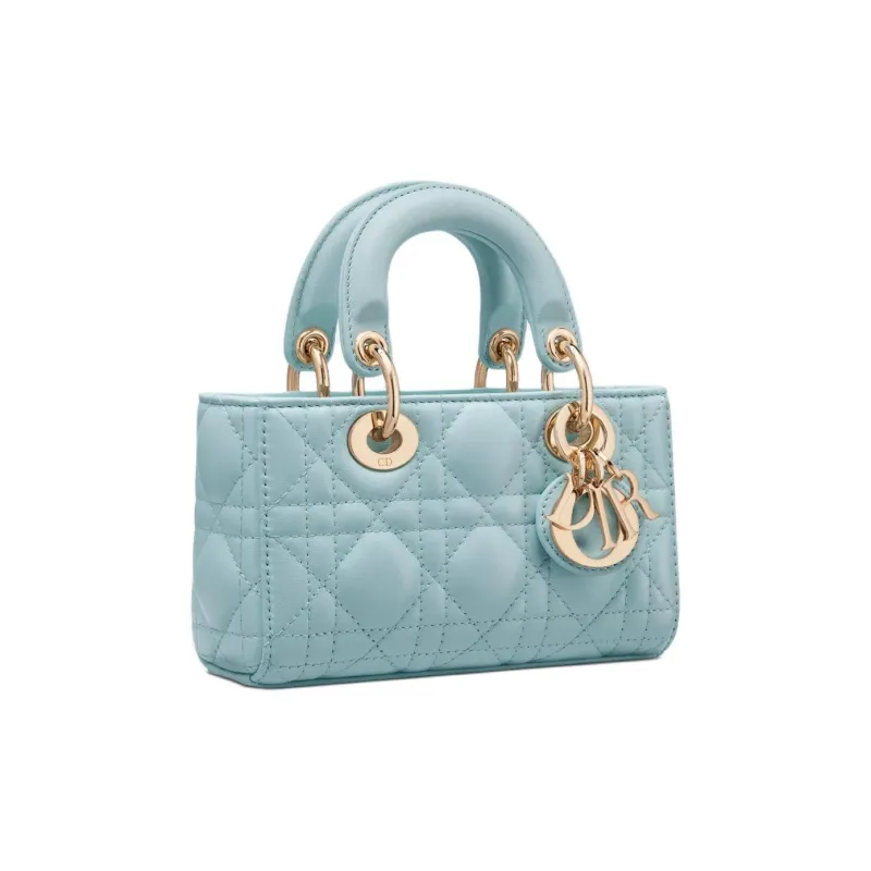 DIOR Lady D-JOY Sheepskin Shoulder Bag Crossbody Bag Handbag Extra Mini Women's Space Blue-3