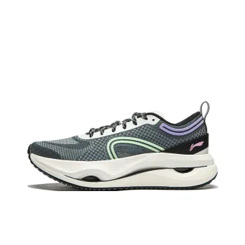 LiNing Cushioning Wear Resistant Lightweight Rebound Low Top Running Shoes Women's Black White