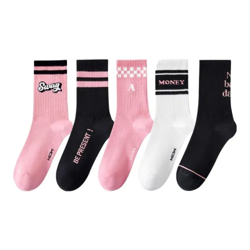 MIIOW Mid Calf Socks Unisex 5 Pack