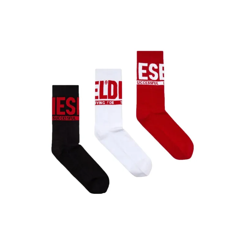 DIESEL Skm Ray Logo jacquard Socks Pack Of Three-1