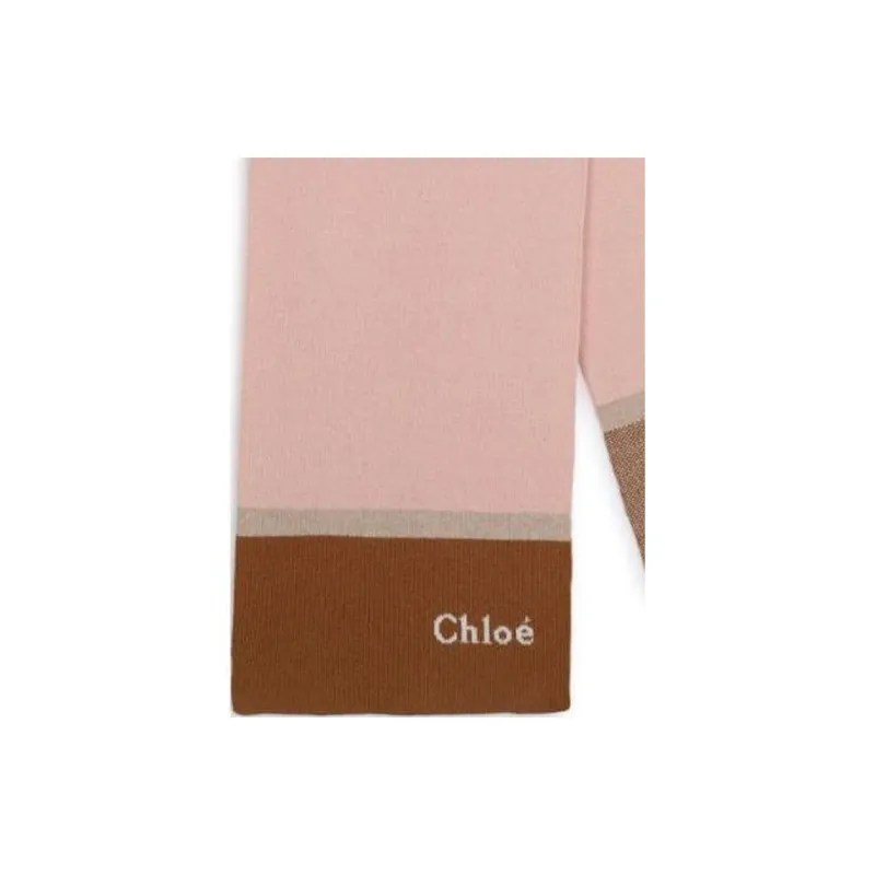 Chloe Lambs Wool Knit Scarves Kids' Light Pink/Umber-2