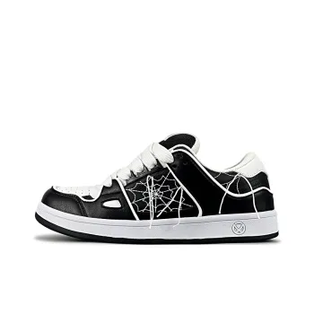 VFDF Anti-Slip Wear-Resistant Low-Top Skateboard Shoes Unisex Black White