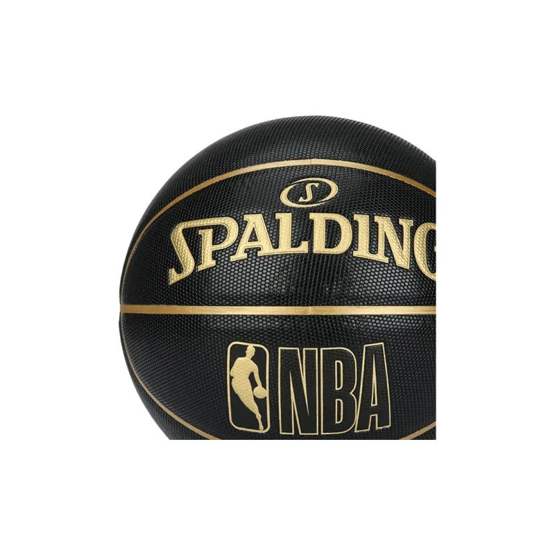 SPALDING PU Basketball Black Gold Size 7 Match Men's-4