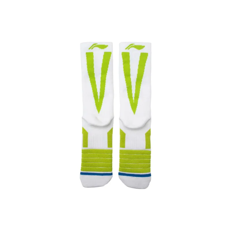LiNing Mid Calf Socks Men's White-2