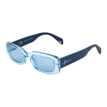 Police Irregular Shape Sunglasses Women's Blue