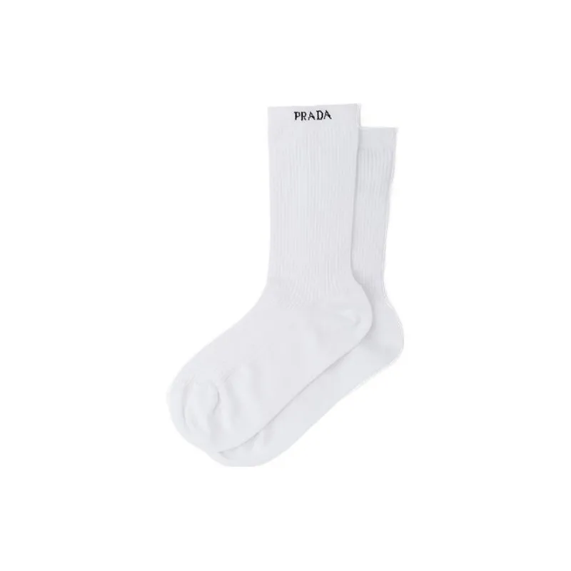 PRADA Ankle Socks Women's 1 Pack White-0