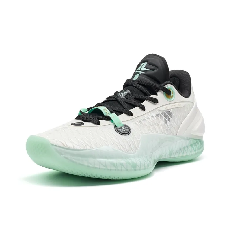 XTEP Lin Shuhao Fifth Generation Basketball Shoes Men Low Top Sail White/Qing Shui Bi-3