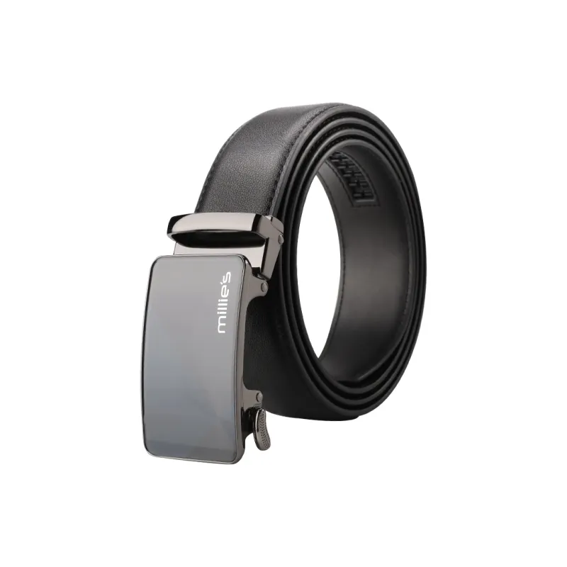 MILLIE'S Genuine Leather High End Business Men's Automatic Buckle Belt Leather Belts Men's Width  3.5cm-1