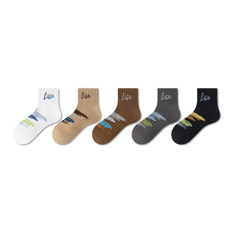 MIIOW Ankle Socks Men's 5 Pack Mixed Color-30