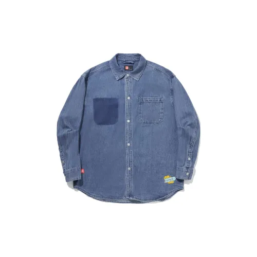 LiNing Shirts Men Light Blue Denim