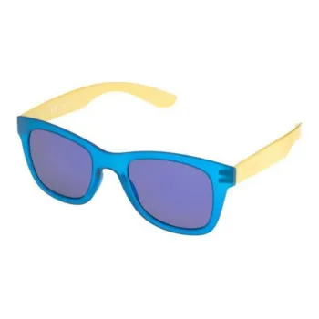 Police Injection Molded Rectangular Sunglasses Men's Blue