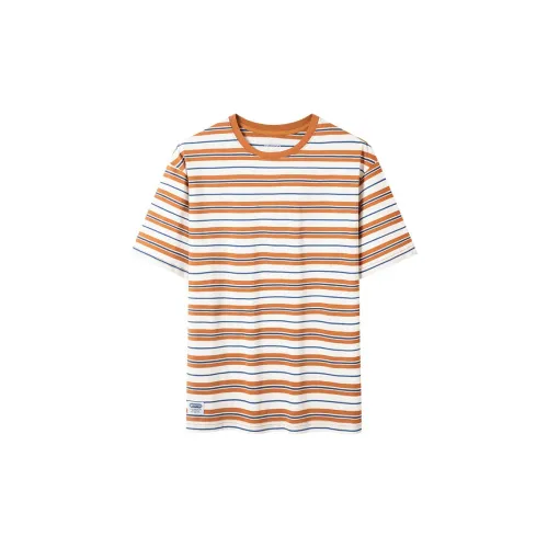 OUTDOOR PRODUCTS T-Shirts Men Camel Navy Blue Striped