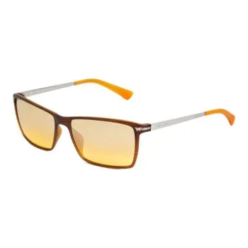 Police Injection Molded Rectangular Sunglasses Women's Brown