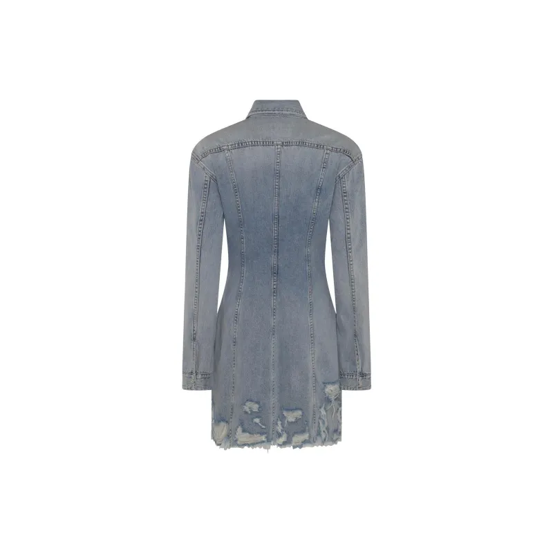 7 FOR ALL MANKIND Long Sleeved Dress Women's Blue-1