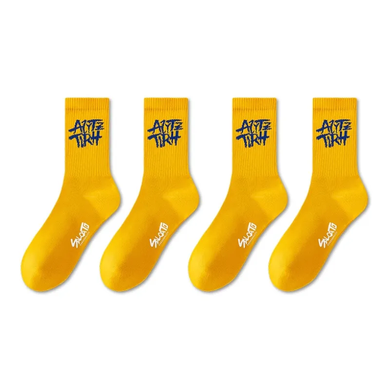 LUOLIAN Mid Calf Socks Unisex 4 Pack-49