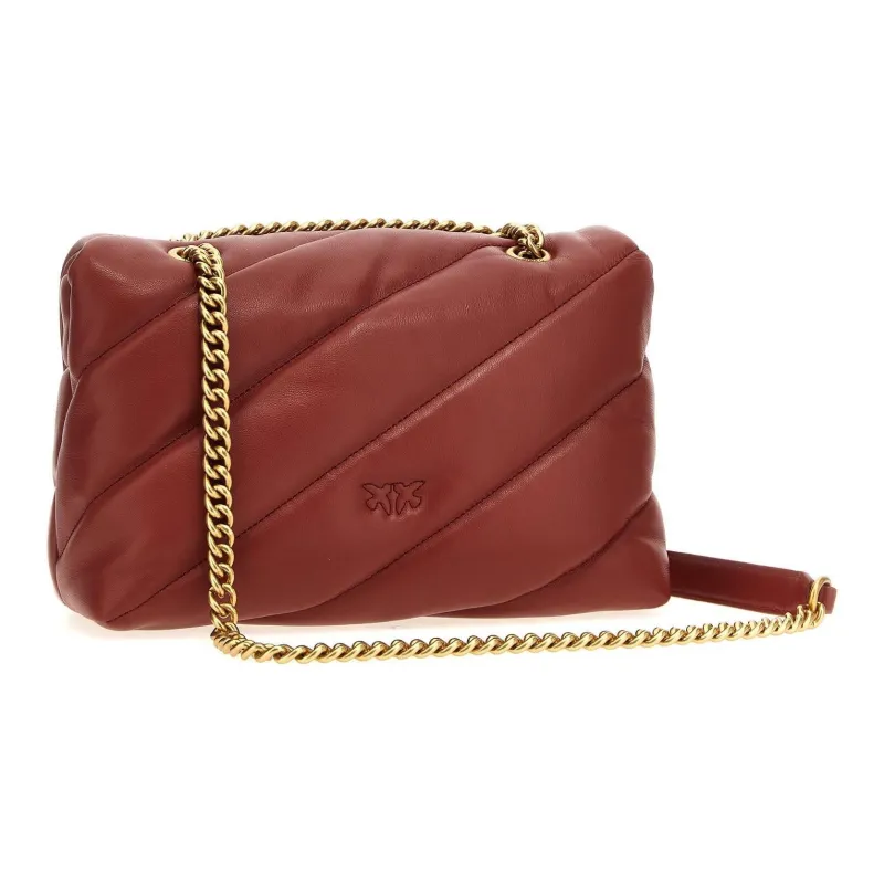 PINKO Love Bag Lambskin Crossbody Bag Shoulder Bag Women's Deep Red-2