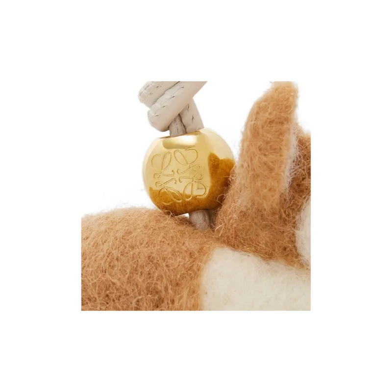 LOEWE Cow Leather Bag Strap Accessory Women's Soft White & Orange-4