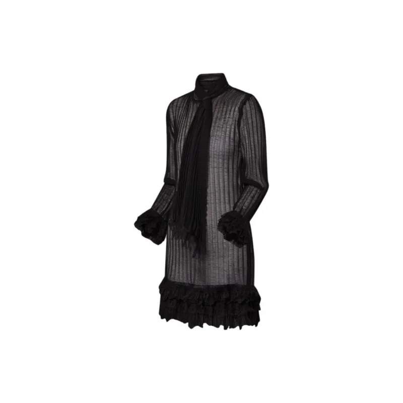 LOUIS VUITTON Ruffle Trim Lavallière Knit Dress-2