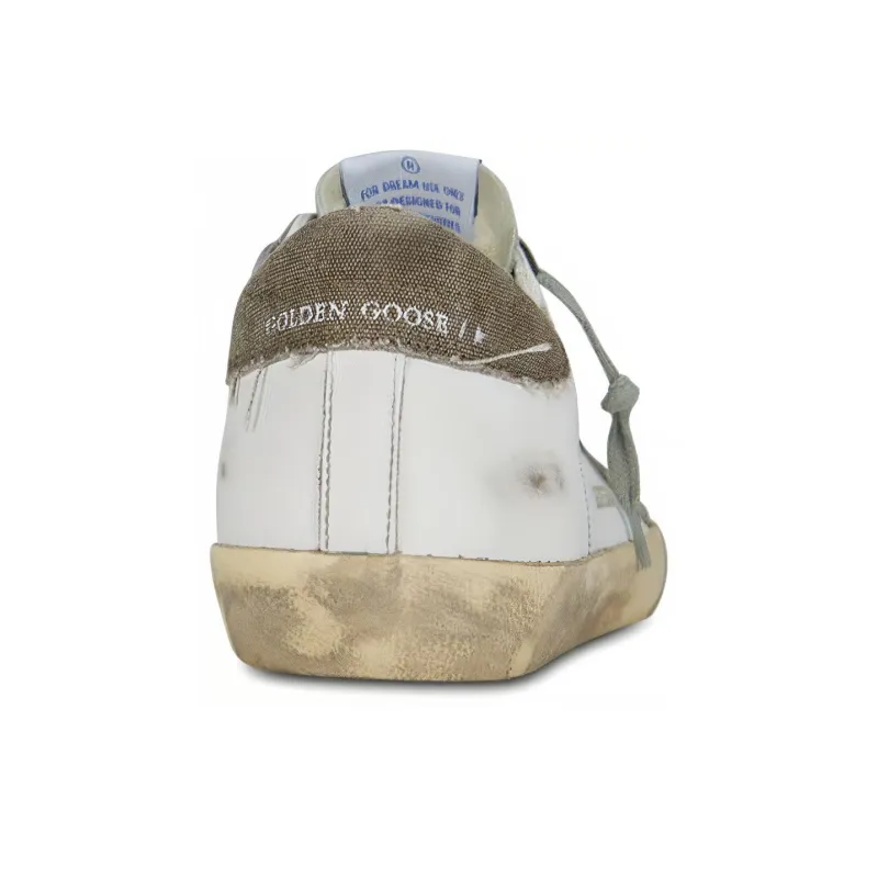 Golden Goose Super Star Low Top Stylish Skateboarding Shoes Men's White Brown Vintage Version-3