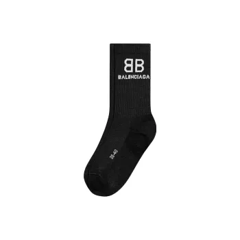 Balenciaga Bb Logo Tennis Socks Black/White