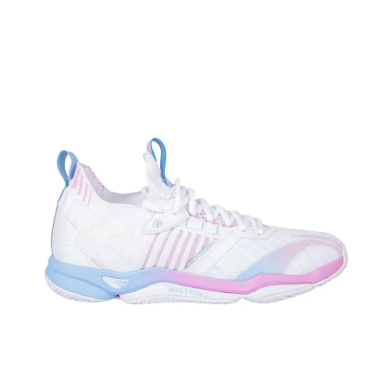 LiNing Raid Slip Resistant Breathable Low Top Badminton Shoes Unisex White Pink-1