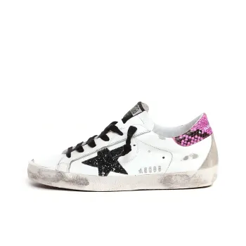 Golden Goose Super Star Low Top Stylish Skateboarding Shoes Women's White Pink Distressed Style