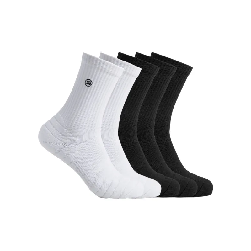 Wild Child Club WCC Mid-Calf Socks Unisex 5 Pack Solid Color-8