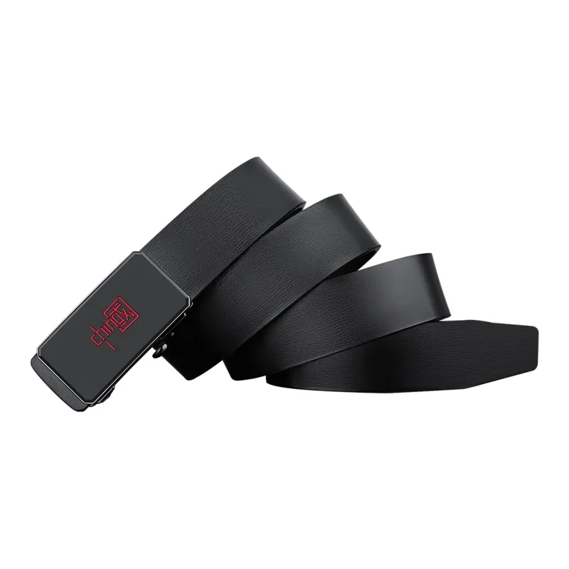 WilliamPOLO Cow Leather Leather Belts Men's Red 3.4cm Wide-3