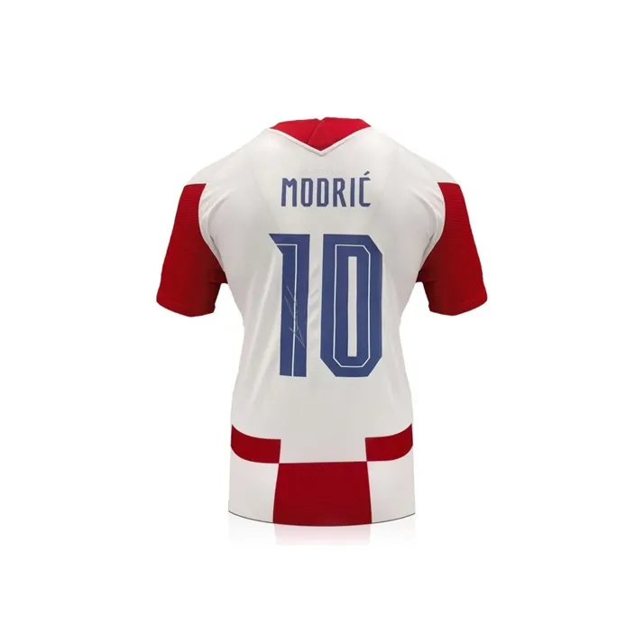 Three For Luka Modrić Hand-Signed Croatia 2020-21 Season Jersey EM Certificate Framed-3