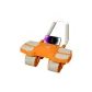 Regular-Vibrant Orange]Four-Wheel Abdominal Roller+20mm Knee Pad