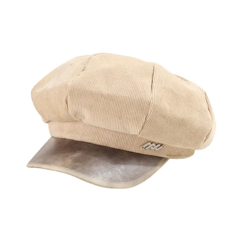 Yamaichi Maru Corduroy+Pu Berets Unisex-1