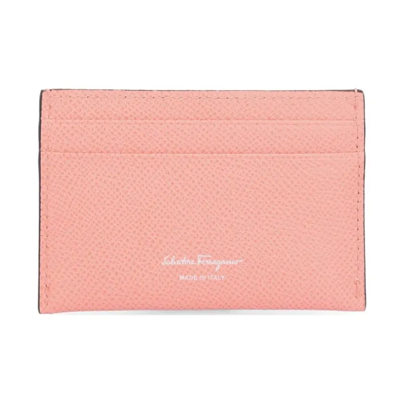 FERRAGAMO Calfskin Card Holder Women's Coral-2