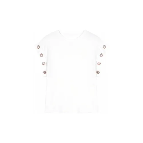 Maje Eyelet-detail Cotton T-shirt