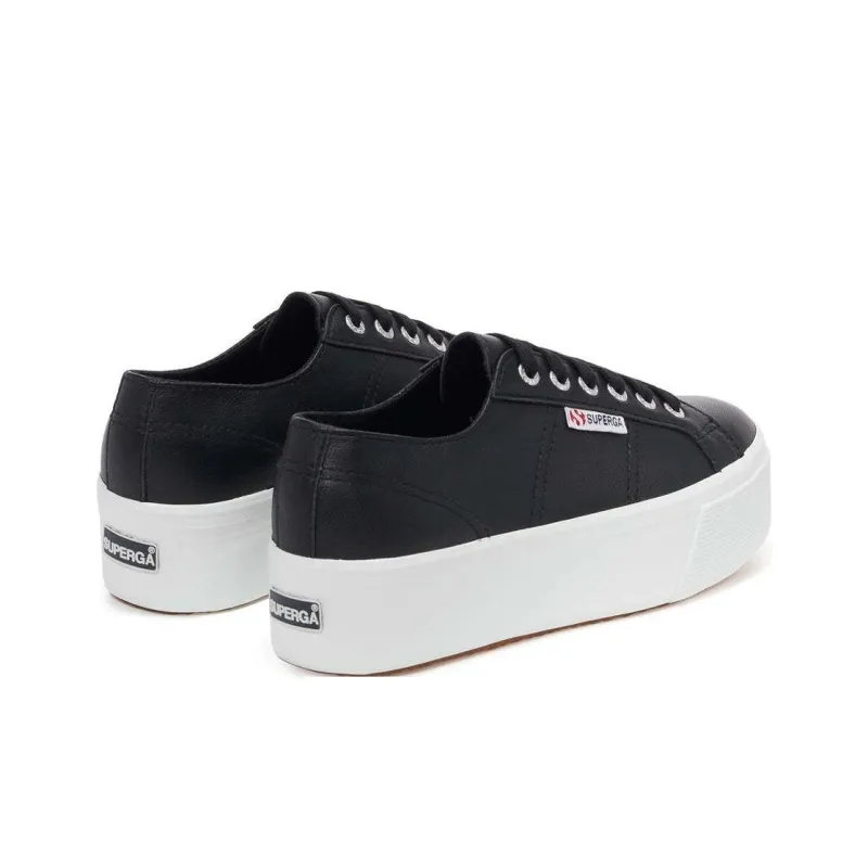 SUPERGA Low-Top Skateboard Shoes Women's Black White-2