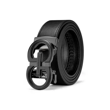 FAIRWHALE Double Multicolor Versatile Automatic Buckle Genuine Leather Belt Cow Leather Leather Belts Men's Width 3.5CM