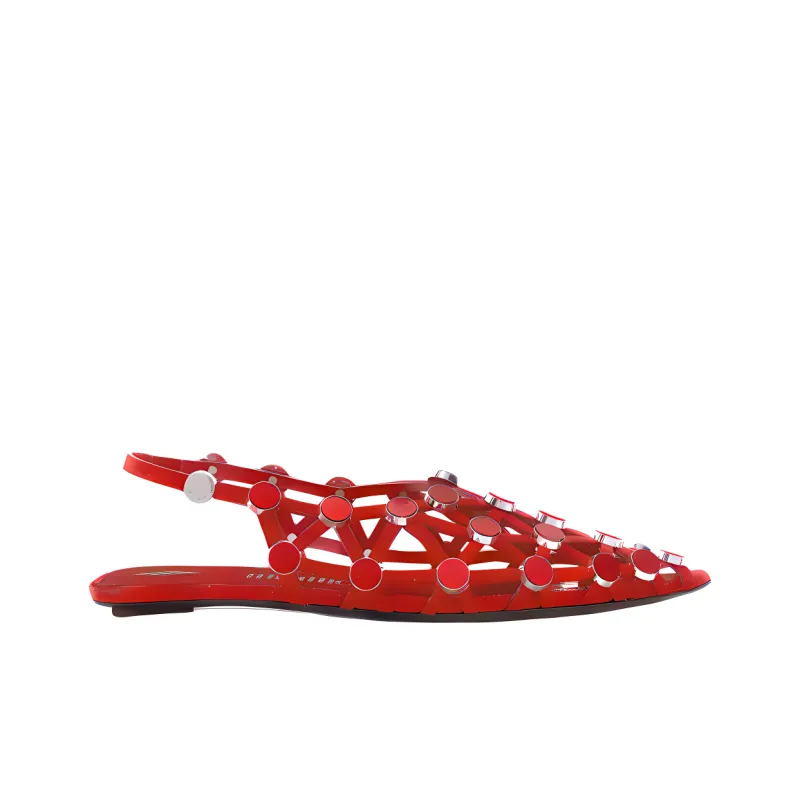 The Attico Grid Pointed Toe Ballet Flats Women's-1