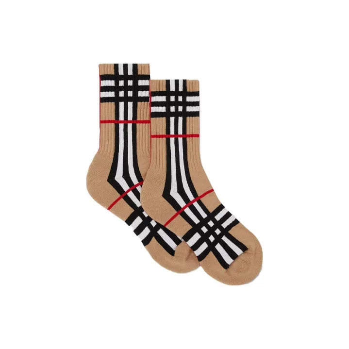 Burberry Check Intarsia Socks 'Archive Beige'-1