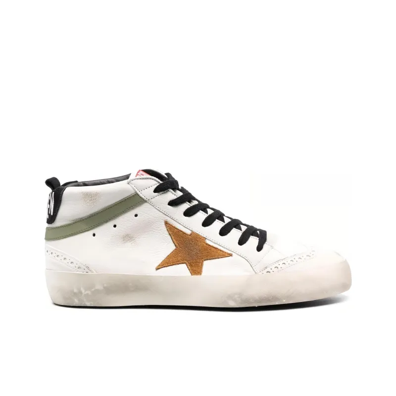 Golden Goose Mid Star Stylish Skateboarding Shoes Men's White-1