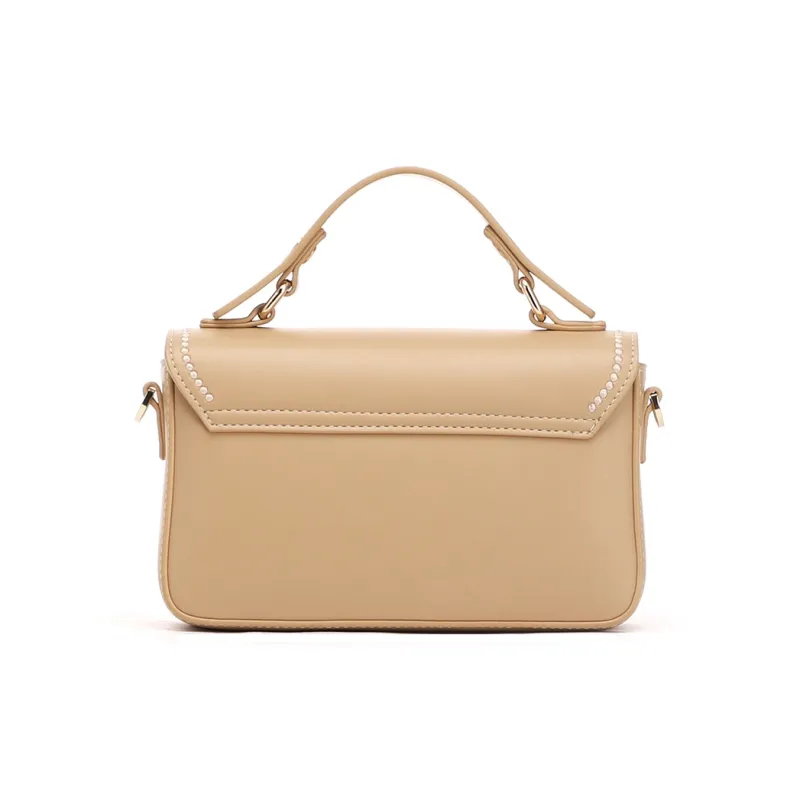 RED DRAGONFLY PU Rhombus Elegance Fashion Versatile One Shoulder Handbag Regular Women's Apricot-6