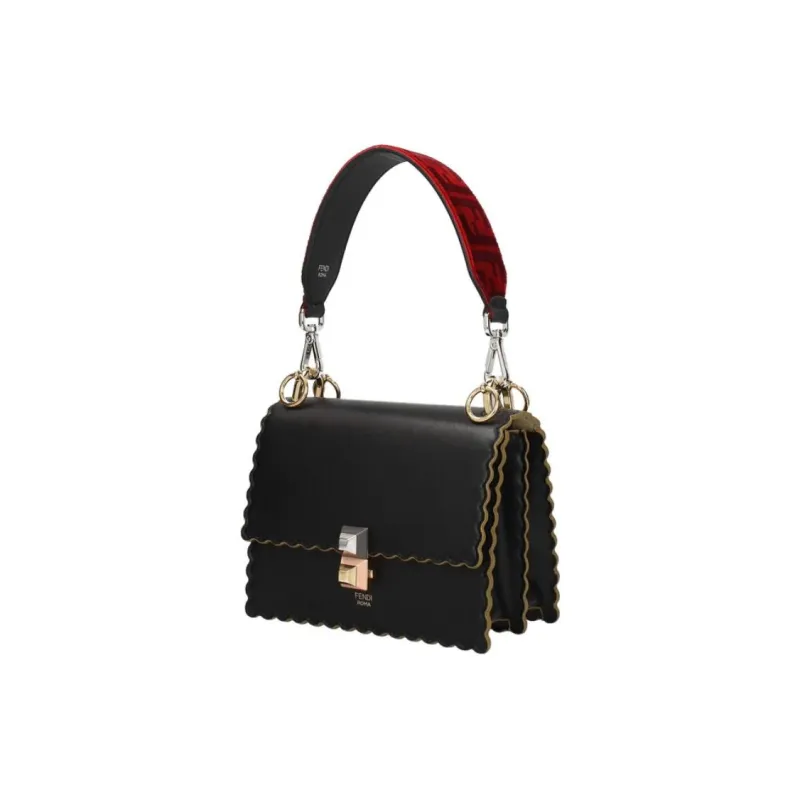 FENDI Leather Bag Straps Women's Red-1