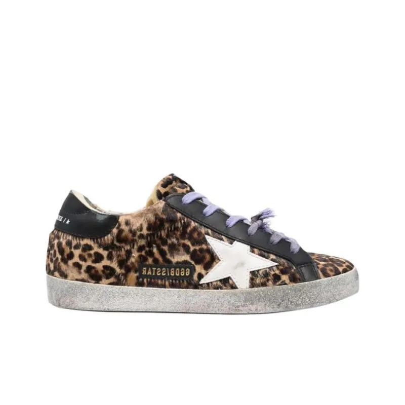 Golden Goose Super-Star Skateboard Shoes Women's Low-Top Leopard Print-1