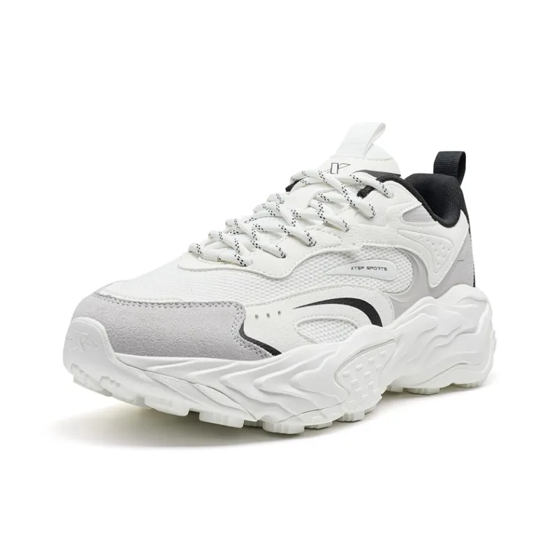 XTEP Migratory Lightweight Height Increasing Low Top Casual Shoes Men's Sail White-2