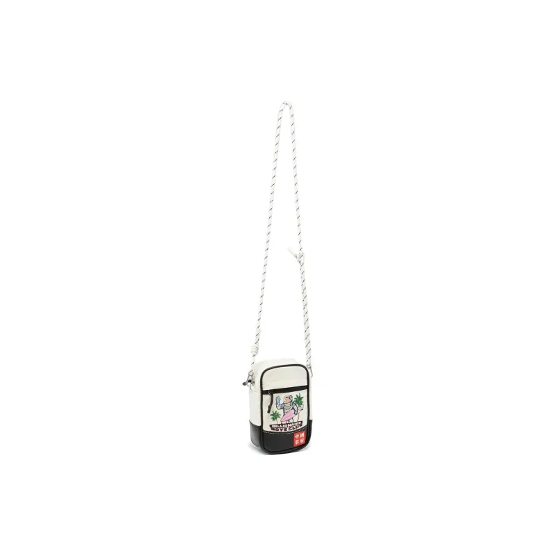 LiNing BILLIONAIRE BOYS CLUB Collaboration Polyester Shoulder Bag, Crossbody Bag Regular Unisex Ecru & Black-2