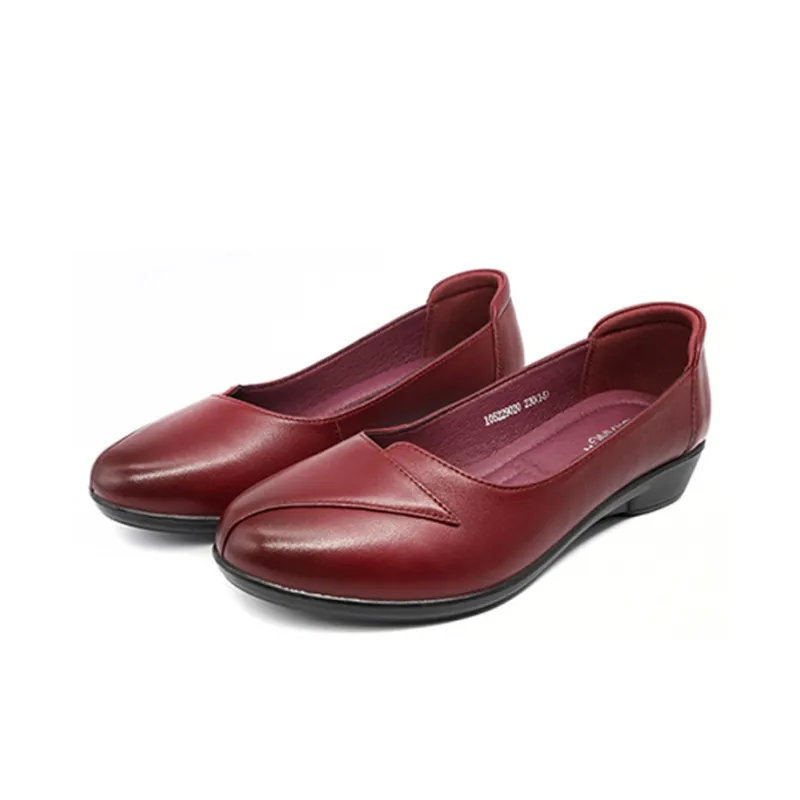 AOKANG Casual Single Shoes Women's Burgundy-2
