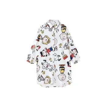 GUKOO x SNOOPY Nightgown Women's One Piece Set Milk White
