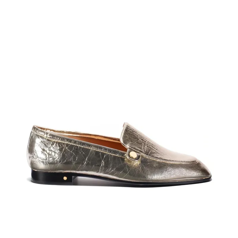 Laurence Dacade Stud embellished Creased Leather Loafers Women's-1