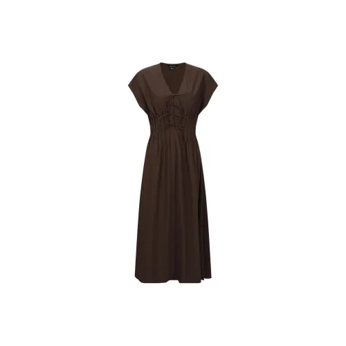 URBAN REVIVO Short-Sleeved Dresses Women's Dark Brown