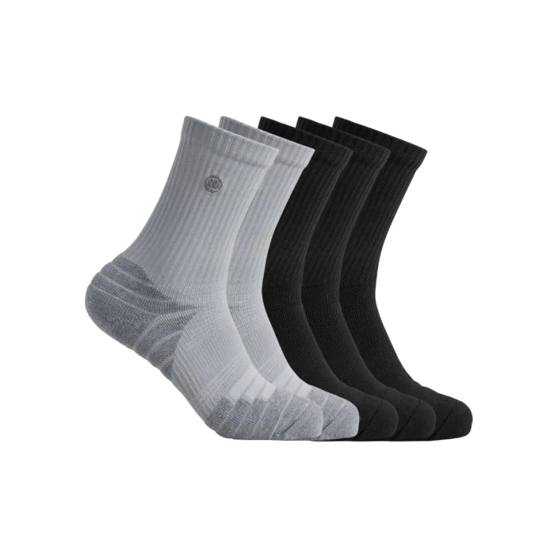 Wild Child Club WCC Mid-Calf Socks Unisex 5 Pack Solid Color-6